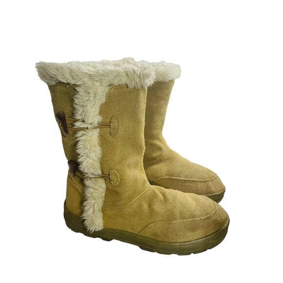 SONOMA Women's Mid Calf Boots Leather Suede Camel Tan Warm Aurora Sz 7.5 M - Picture 3 of 11